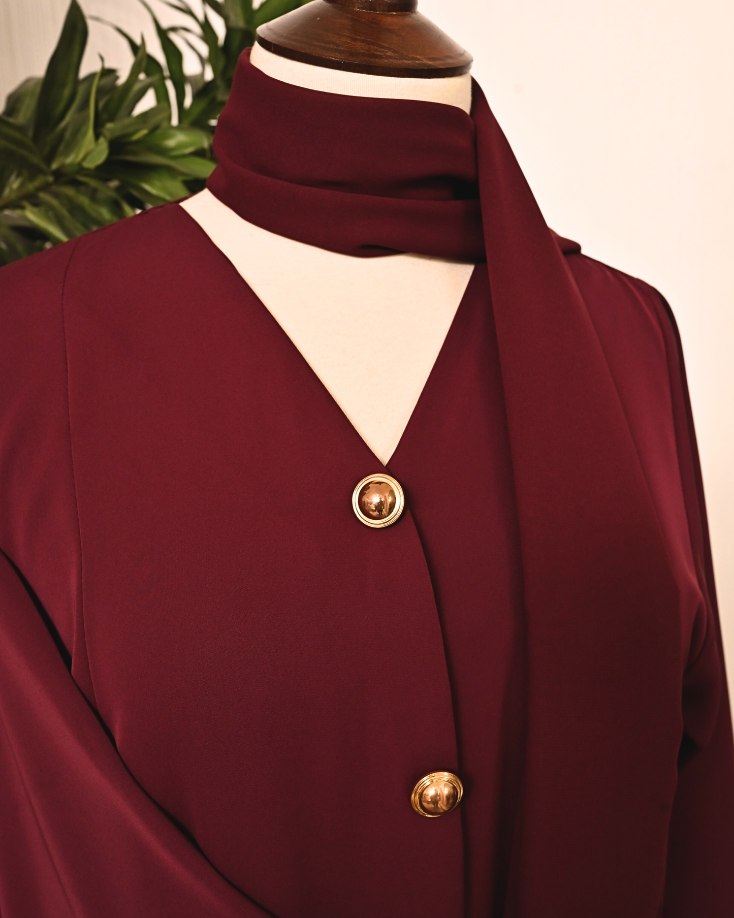 Burgundy  – Premium Emirati Abaya