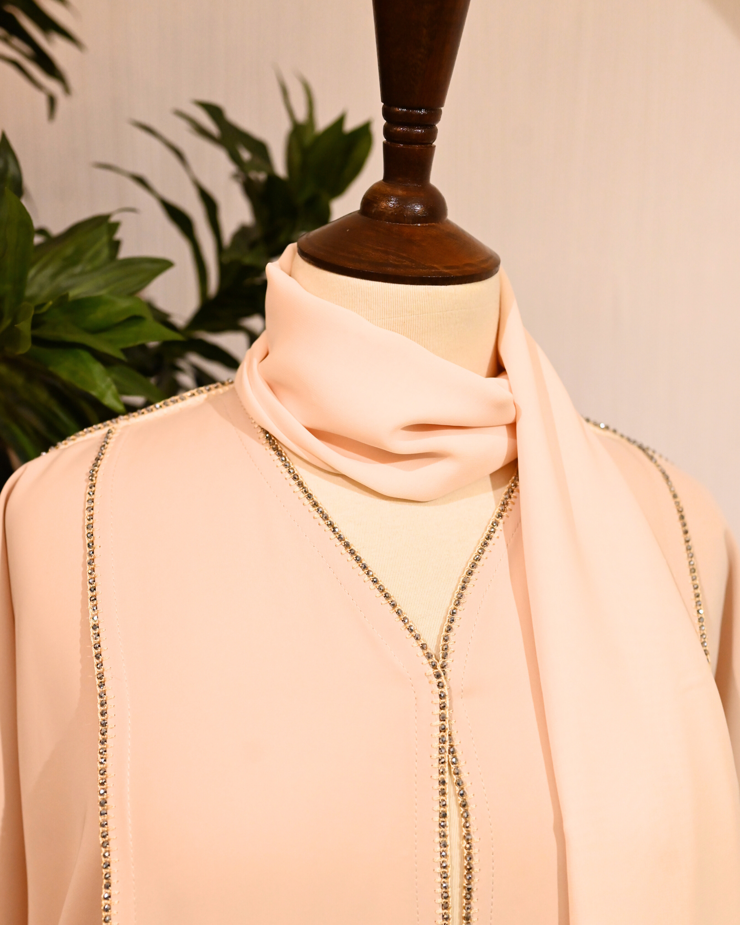 Warm Beige Premium Emirati Minimal Abaya