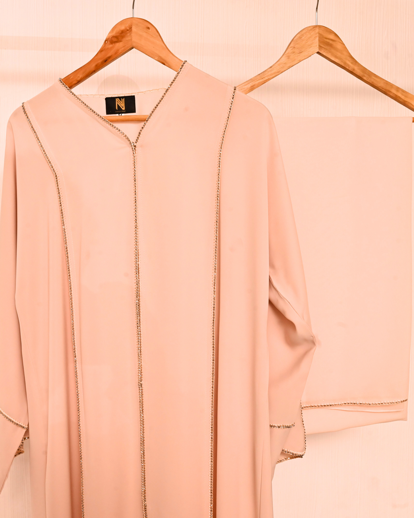 Warm Beige Premium Emirati Minimal Abaya