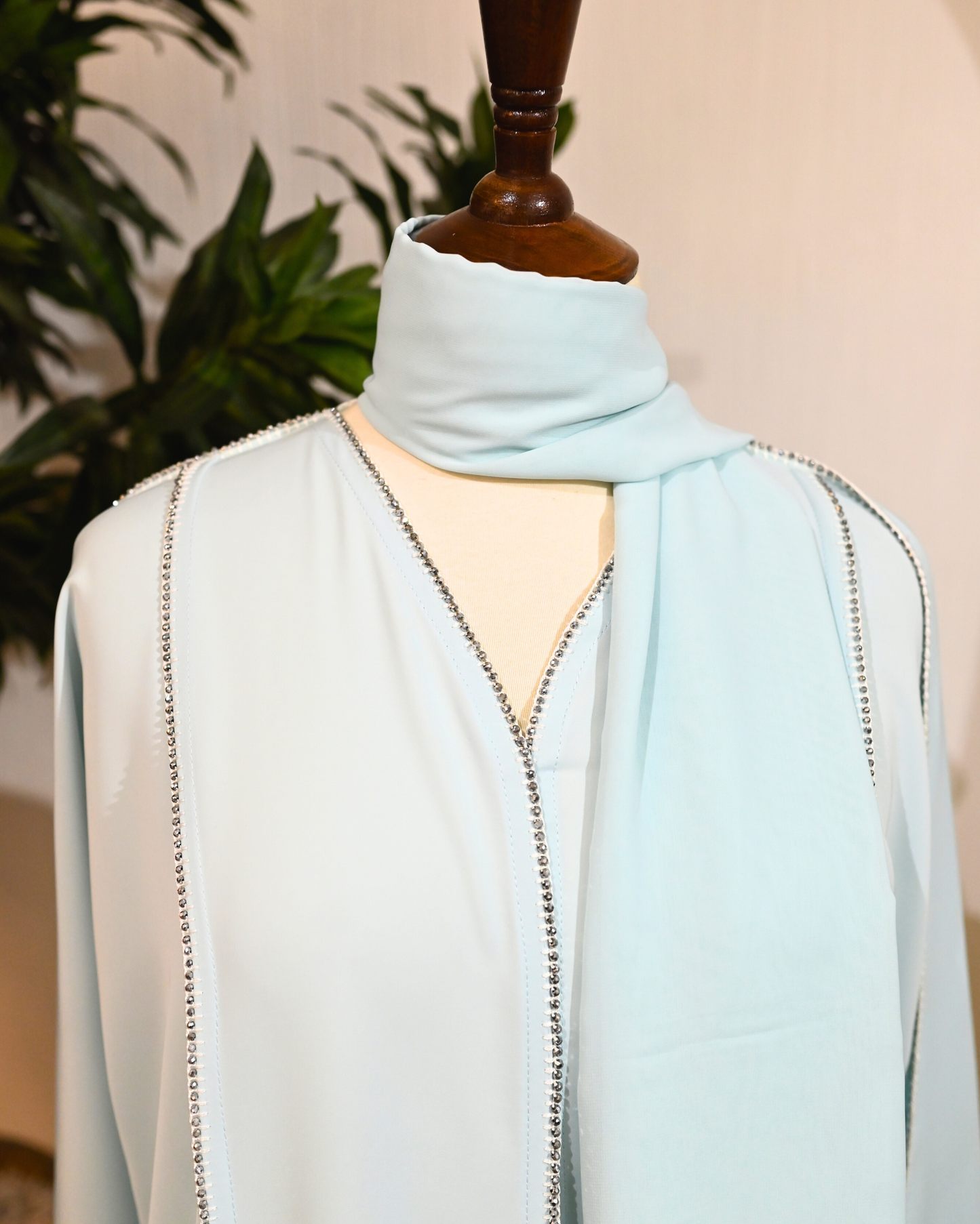 Ice Blue Premium Emirati Minimal Abaya
