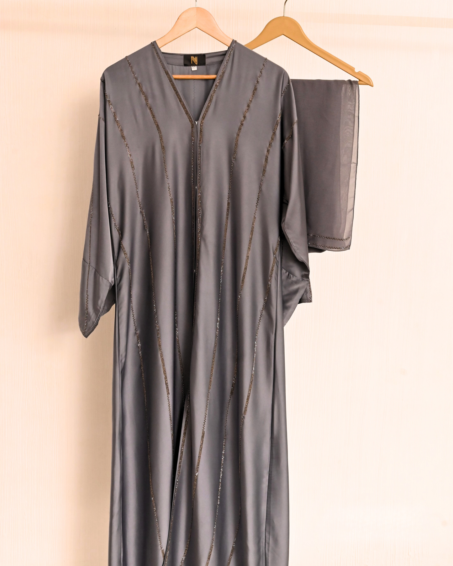 Charcoal Grey Armani Silk Abaya