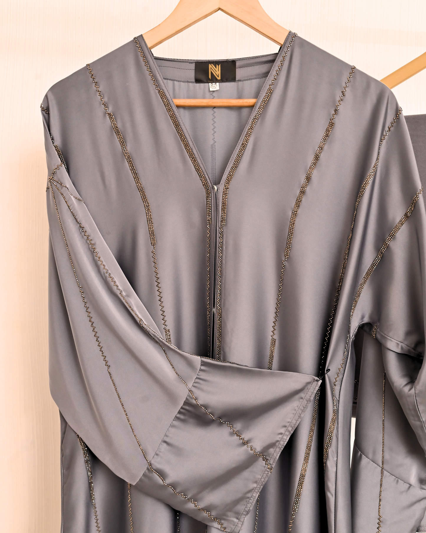 Charcoal Grey Armani Silk Abaya