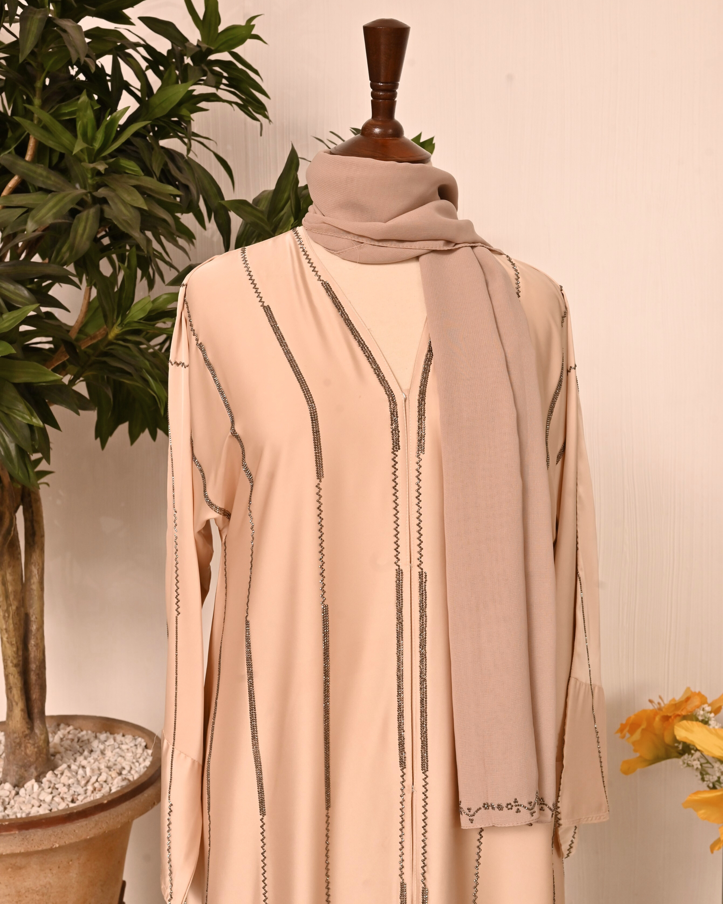 Butter Beige Armani Silk Abaya
