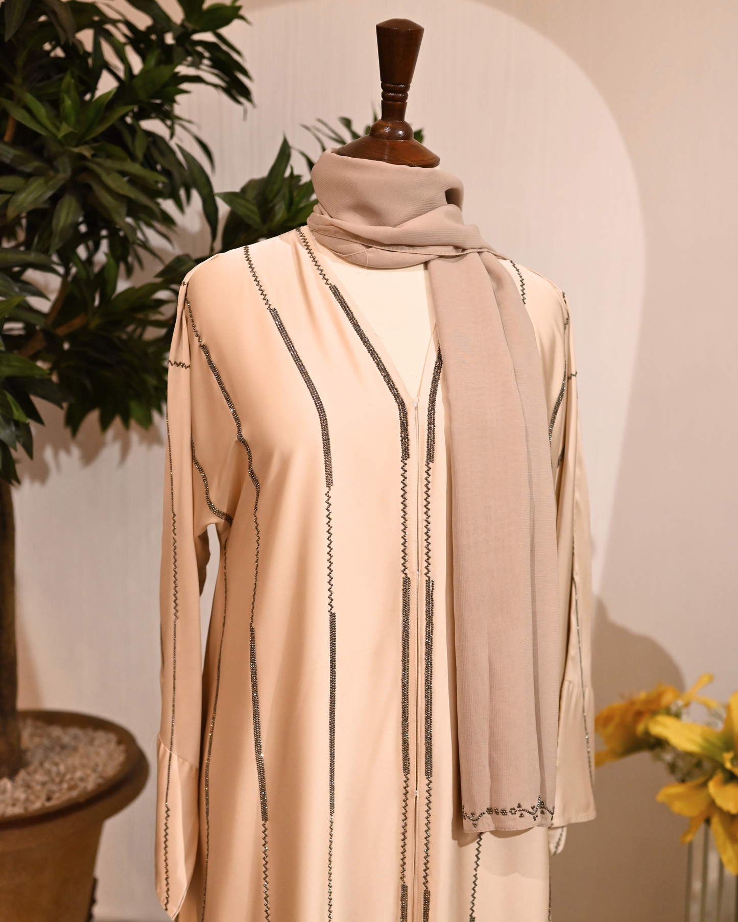 Butter Beige Armani Silk Abaya