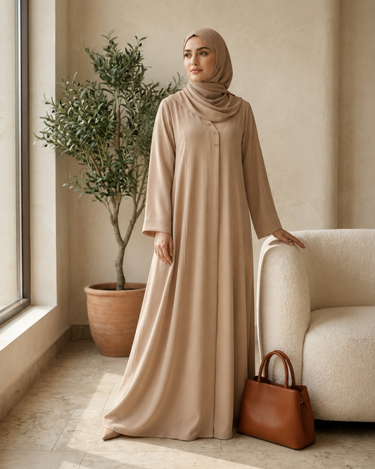 Beige – Premium Emirati Abaya
